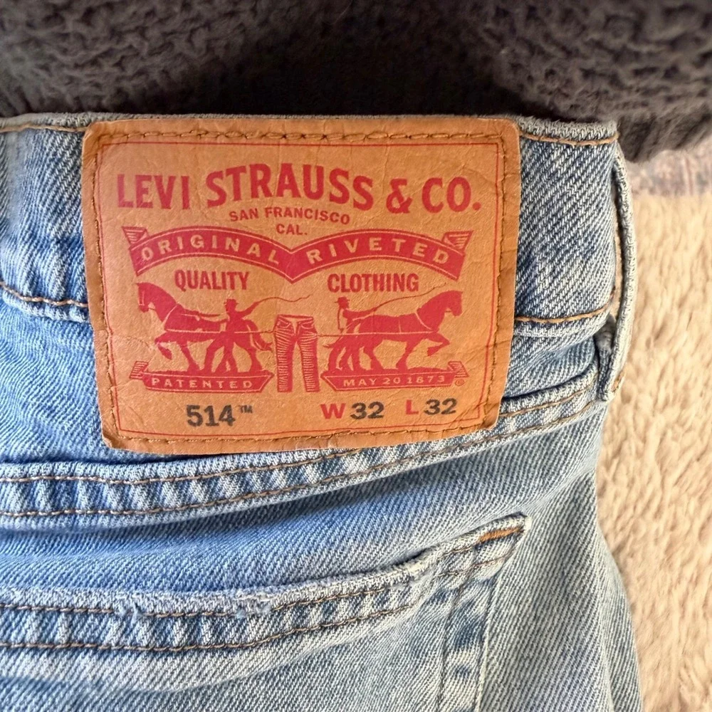 Levis 514 Straight Fit Jeans Mens 32x32 Blue Denim Stretch Cotton Blend 1673‎